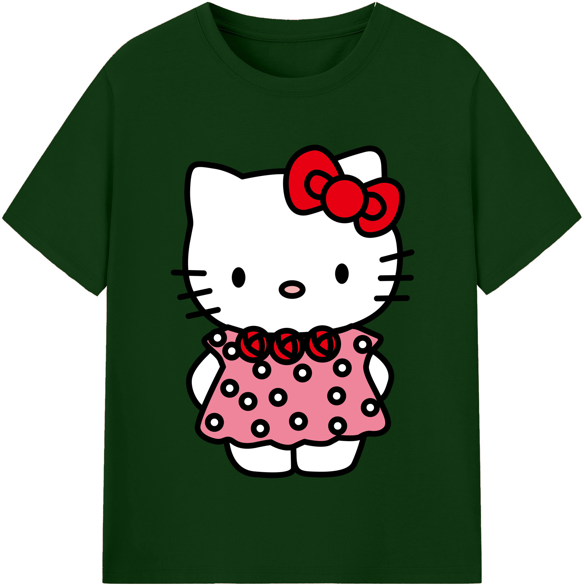 （画像用） Hello Kitty ハローキティ 綿100％半袖Tシャツ（フロントプリント）